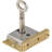 Small Brass Half Mortise Chest or Box Lock with Skeleton Key