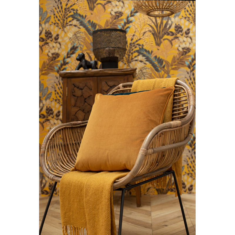 Ivanna Square Cushion Cover, Yellow