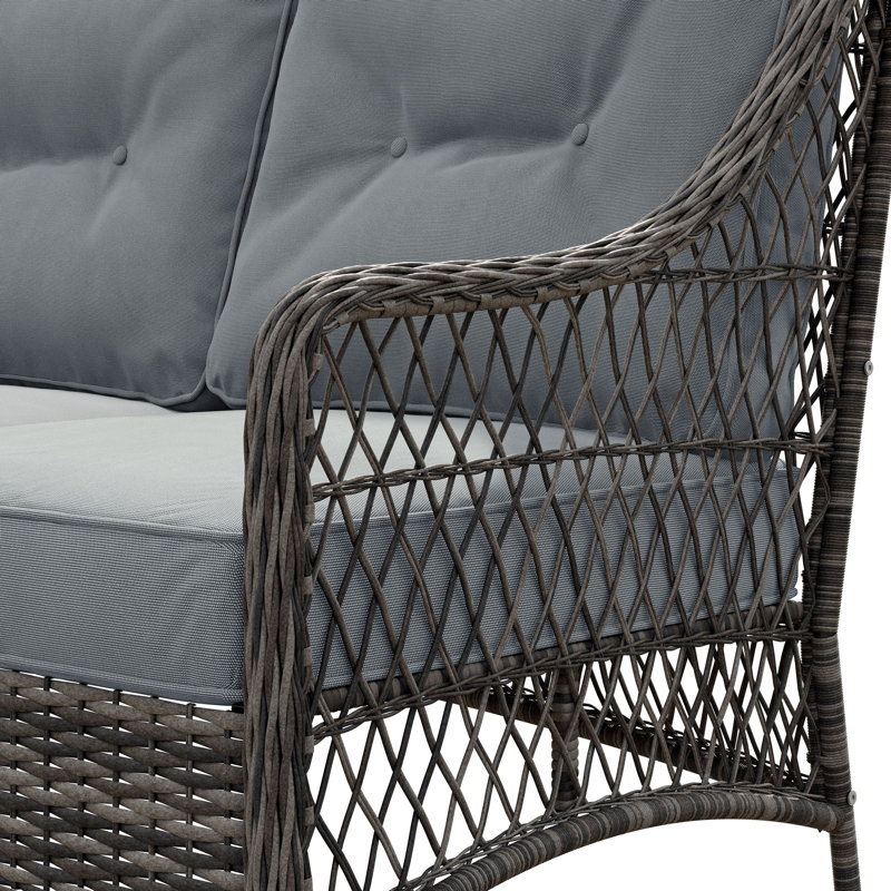 Lyon Rattan Sofa Seating Group with Cushions, Grey