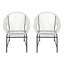 Ensemble de 2 chaises de salle à manger en fer et en rotin Durable Durable, élégance moderne pour l'extérieur