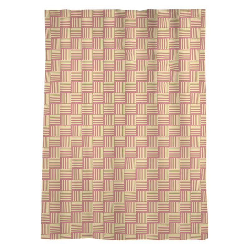 Panneau de rideau simple diaphane avec passe-tringle classique, Rouge/jaune