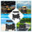 4-Seater Stroller Wagon, Folding Push-Pull with Canopy，One-step Foot Brake and 360° Swivel Wheels, 5-Point Harness, Black