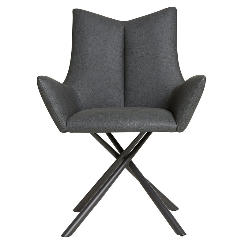 Hessel Leather Armchair, Black