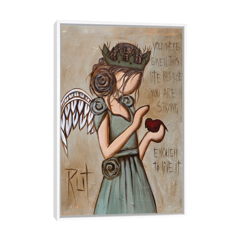 Strong Enough - Painting Print on Canvas, 66.04 cm H x 45.72 cm W, White Framed