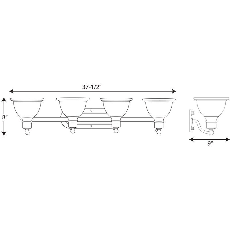 Vangorder 4 - Light Dimmable Vanity Light, Antique Bronze