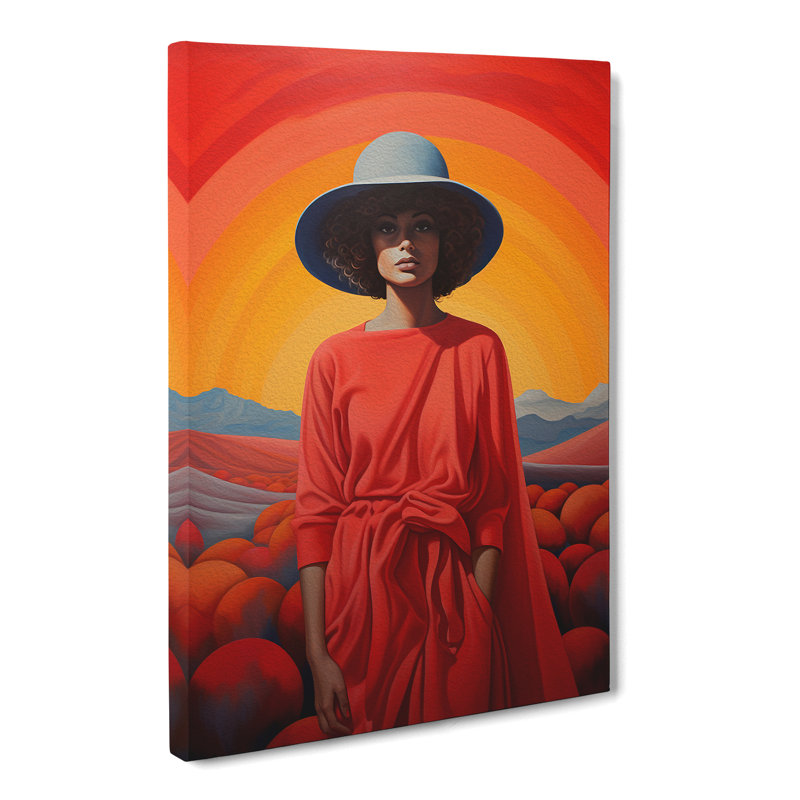 Woman With Curls Colour Field No.3 - Print, 76cm H x 50cm W x 3cm D