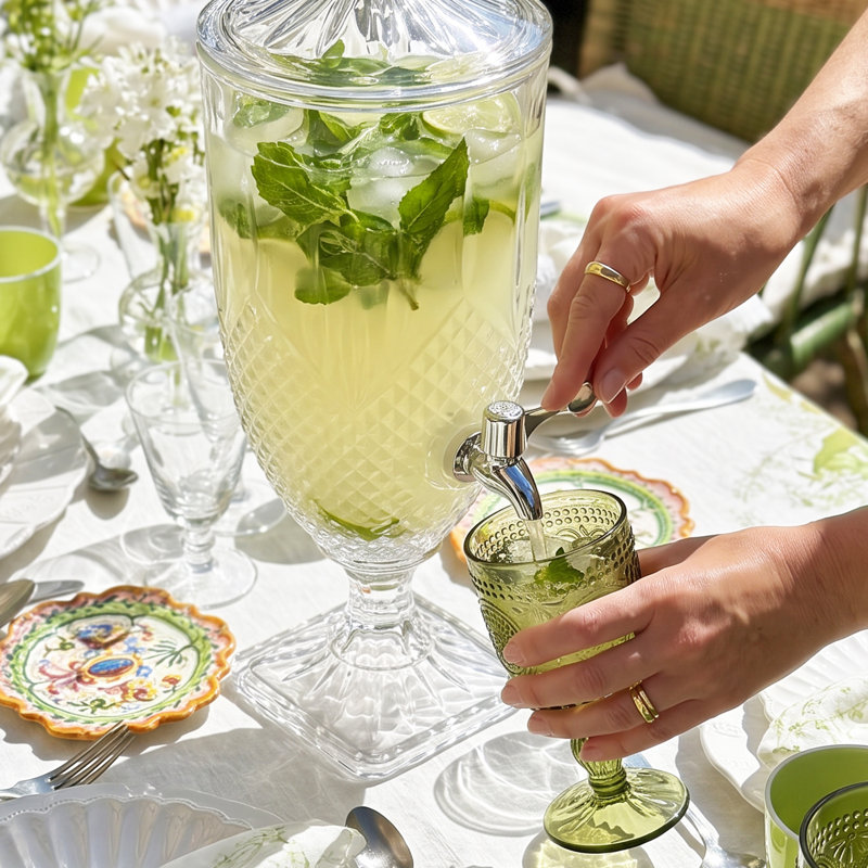 Distributeur de boissons en verre cristal, Spear Cut