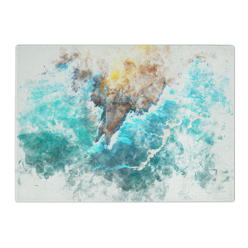 Tempered Glass Coast of Santander in Austria Chopping Board, 28.5 cm x 39 cm