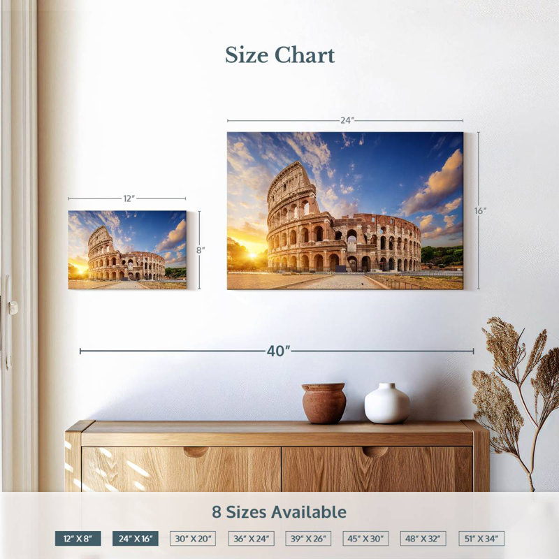 Ravi le Colosseo romain, H 16 po x l 24 po