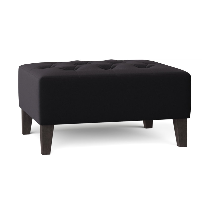 Carruth Upholstered Ottoman, Bella Ink Performance Velvet