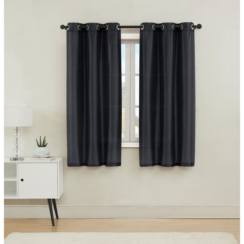 Middleburgh Outdoor Semi Sheer Curtain Pair, 38" W x 63" L, Charcoal