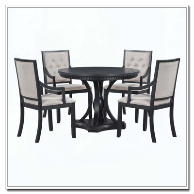 Ensemble de salle à manger 5 pièces avec table ronde et 4 chaises