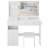 41" Large Size Left Drawer Desktop Vanity Table Cushioned Stool Dresser Set, 2 AC 2 USB Power Station, Hair Dryer Stand, Extra Large Touch Control LED Mirror, 3-Color Switch-1352502651