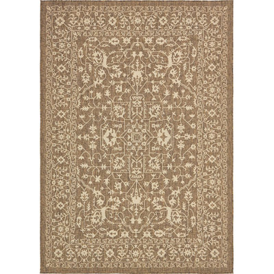 Outdoor Veranda Area Rug Chestnut Color