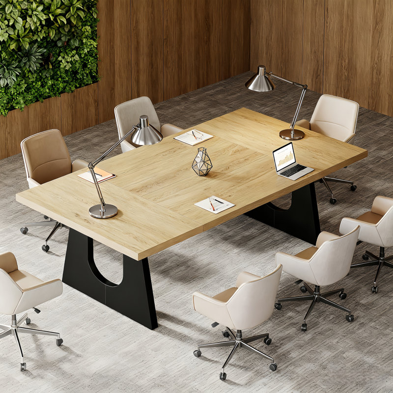 6 Ft Rectangle Wood Conference Table, 70.86" L X 35.43" W X 29.52" H Meeting Seminar Table Boardroom Desk For Office Meeting Conference Room