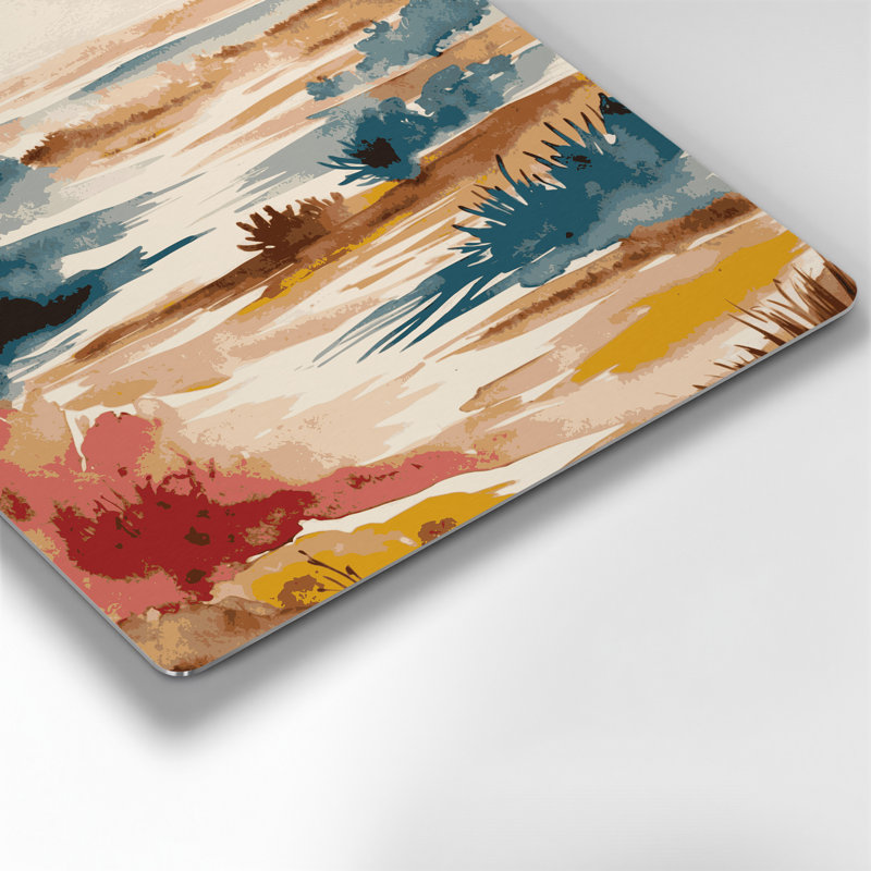 Aquarelle paysage 93, art mural en métal beige