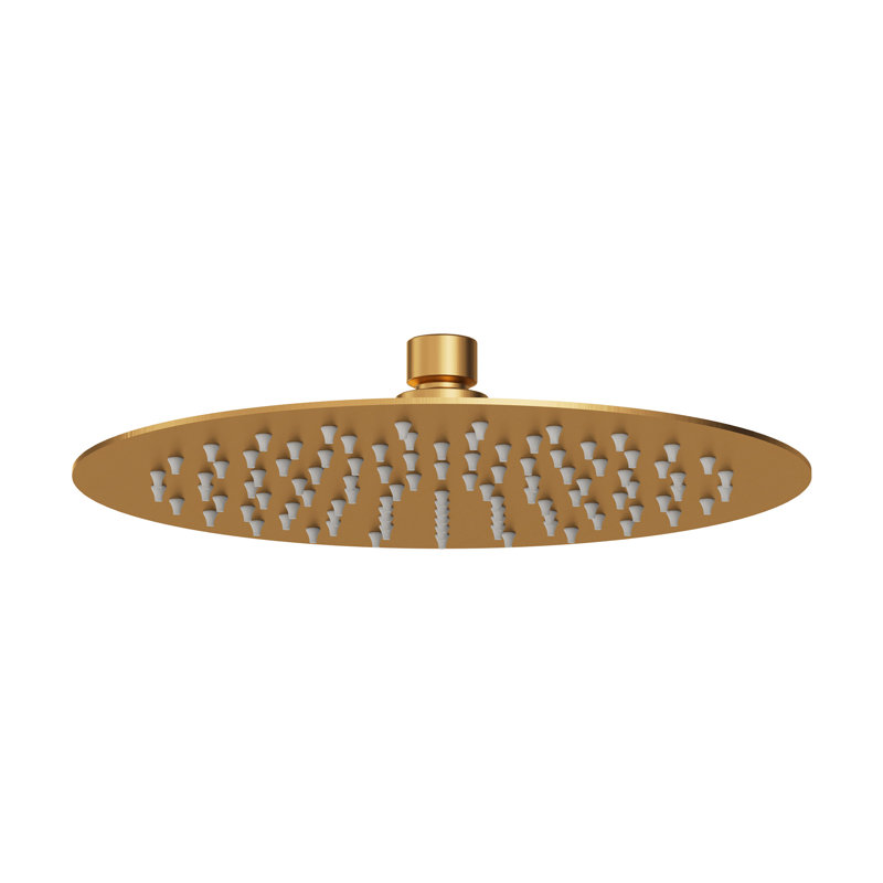 10-Inch Round Single-Function Shower Head, Brushed Gold