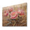 Pivoines dans le champ de blé III - Décoration murale en bois de pivoines - sur bois de pin naturel
