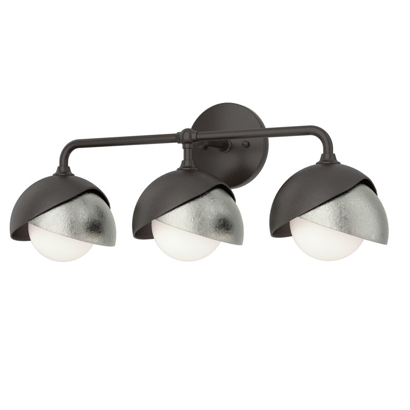 Éclairage à intensité variable pour meuble-lavabo à 3 lumières de 9,2 po Brooklyn, Bronze huilé, Argenté