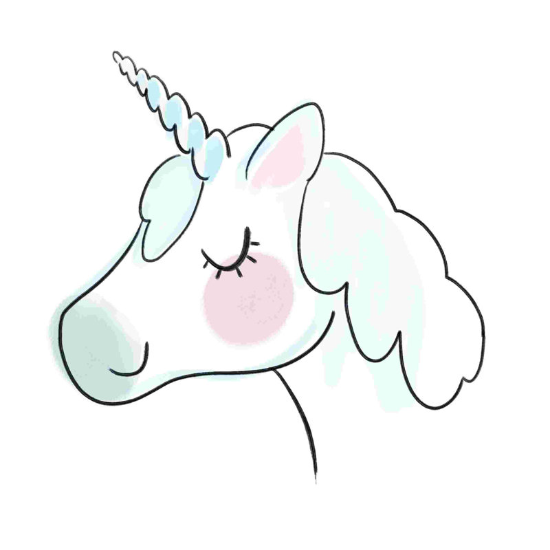 Cute Unicorn - Wrapped Canvas Painting, 30" H x 30" W  