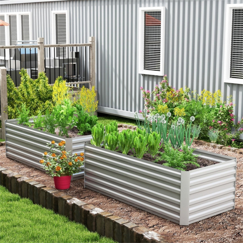 Planter Box, Light Grey