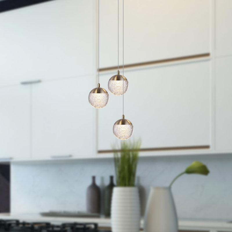 Heatherly 3 - Light Cluster Pendant, Brushed Brass