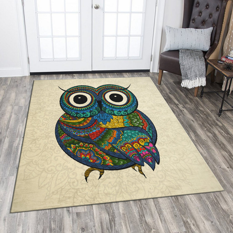 Stylish Woven Carpet (3.1 x 4.6 ft), 100% Polyester, Non-Slip Felt Dot Underside | Raschel Knitting, 0.4 in Pile Height | Machine Washable, Digital Print Design | Perfect for Living Room, Bedroom & Office Decor