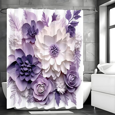 Floral Shower Curtains with Hooks Included