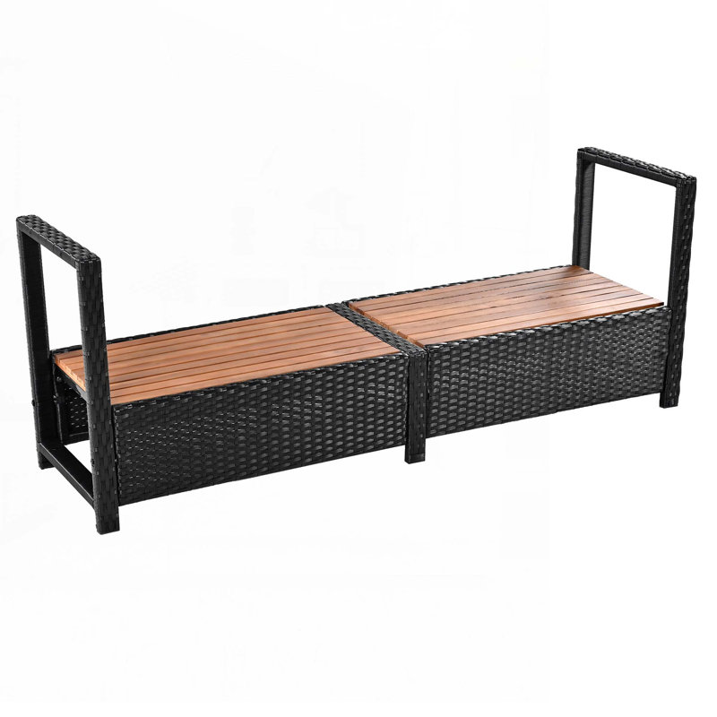 Ensemble de canapé modulaire d'extérieur en rotin, Gris