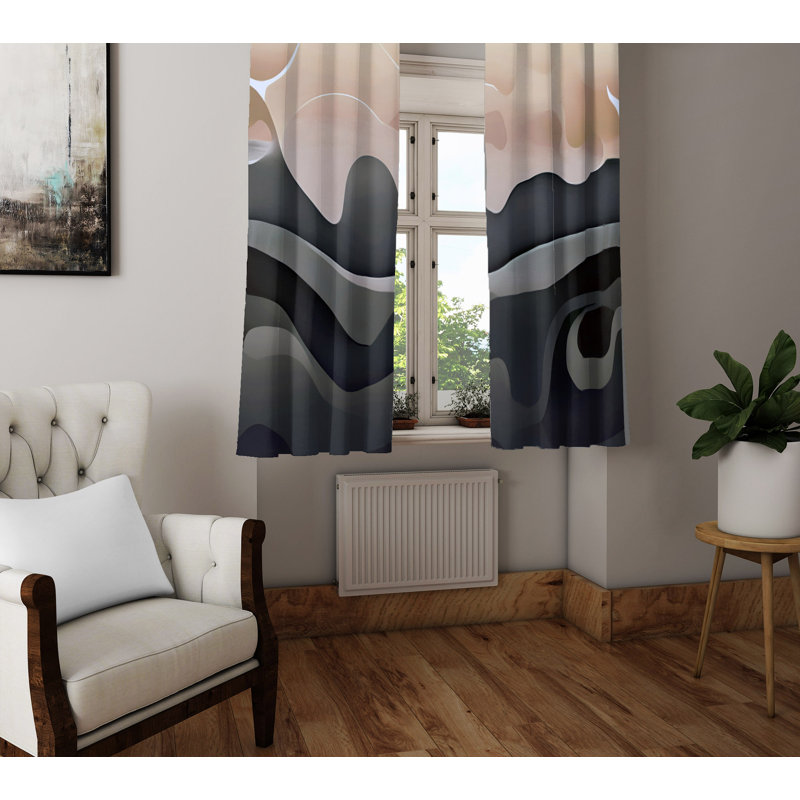Paire de rideaux semi-transparents en polyester Dayden, L 20 po x L 52 po
