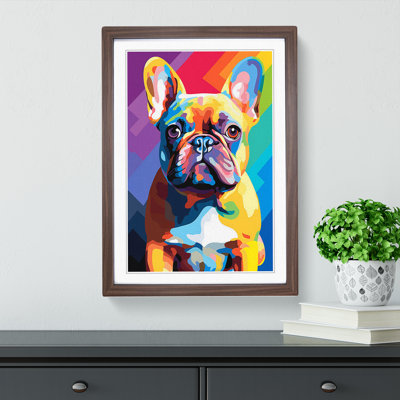 French Bulldog Colour Field - Framed Print