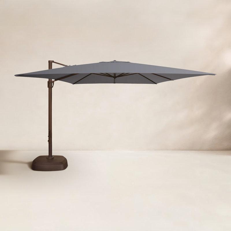 Parasol carré en porte-à-faux 10 pi Darel, Bronze, Sunbrella / gris anthracite