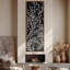 Grande art mural encadré sur toile - Branches florales sur fond noir - 60 po x 20 po, 60 po x 30 po-1307617541-1307617562