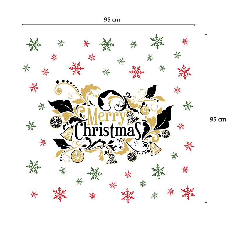 Merry Christmas Abstract Non-Wall Damaging Wall Decal