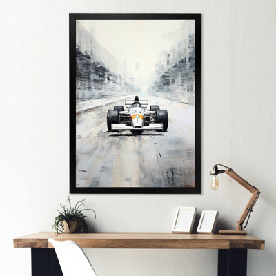 Gris, voiture de course rétro III, art mural
