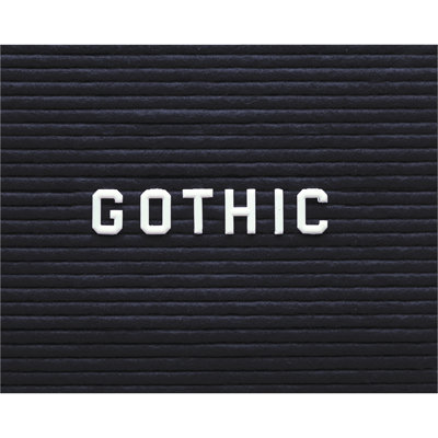 Lettres et chiffres du babillard, police gothique