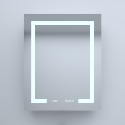 Rectangular Silver Aluminum Recessed/Surface Medicine Cabinet