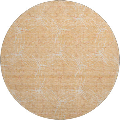 Premium Machine Washable Prisco Peach Rug