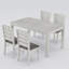 Ensemble de table de salle à manger 5 pièces avec 4 chaises rembourrées, ensemble de table de cuisine rectangulaire en bois massif et chaises, ensemble de table de salle à manger de style campagne moderne de style Mid-Century-1576070622