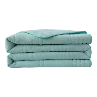 Courtepointe en fibre de polyester de couleur unie et lavable