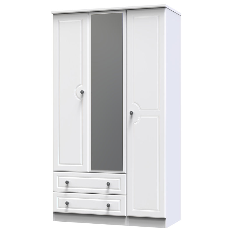 Adala Manufactured Wood Wardrobe, White Gloss/White