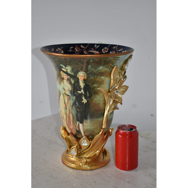 Mr And Mrs William Hallett Replica Resin Vase Size: 10" X 10" X 13"H