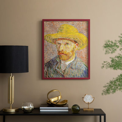 Reproduction abstraite vintage encadrée XIXème - bois massif