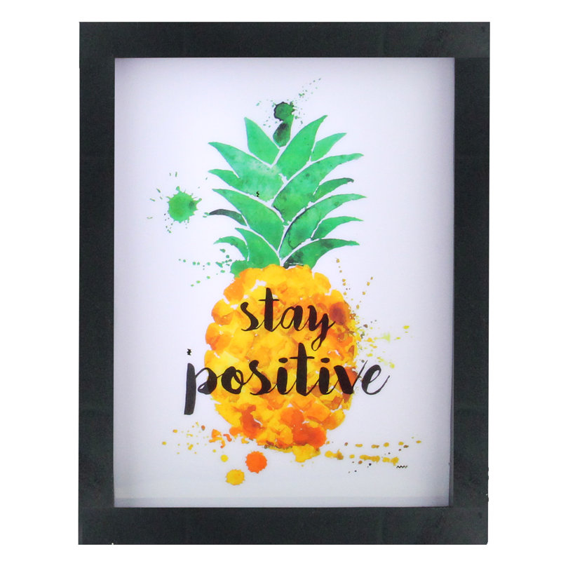 Boîte à lumière encadrée 9 "avec ananas et lumière DEL"