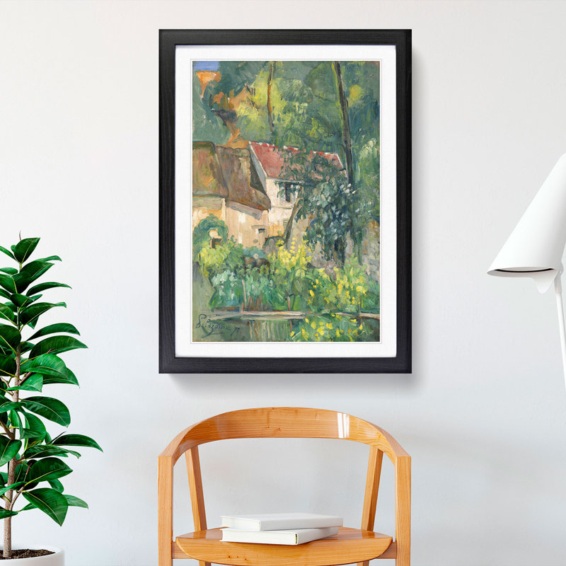 House of Pere Lacroix by Paul Cezanne - Picture Frame Painting, Black Framed, 36cm H x 27cm W x 2cm D