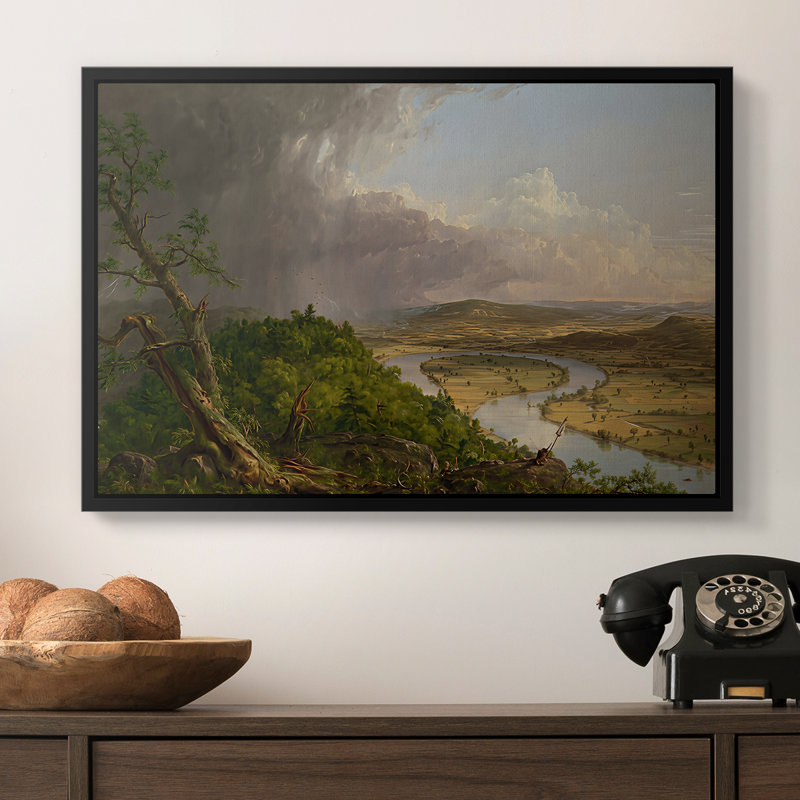 Vue du mont Holyoke, Northampton, Massachusetts, après un orage (Oxbow), 1836 - Thomas Cole, toile tendue avec châssis, Doré