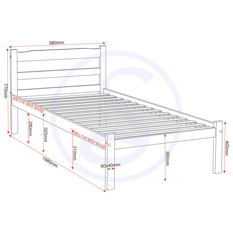 Anns Bed Frame, Single (3')