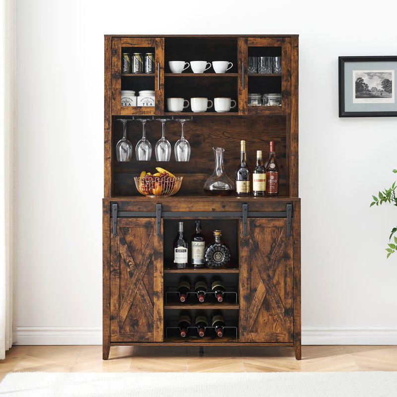 Meshah Sideboard with Bar Hutch, Brown
