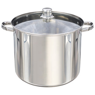 Buckingham Deep Induction Stainless Steel Stock Pot with Glass Lid
