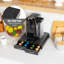 Organisateur de dosette de café à portion unique avec 2 tiroirs, compatible avec 18 capsules Vertuoline (7,77 oz liq.) Ou 72 capsules Nespresso (1,35 oz liq.), Rangement sur le comptoir, plastique, noir